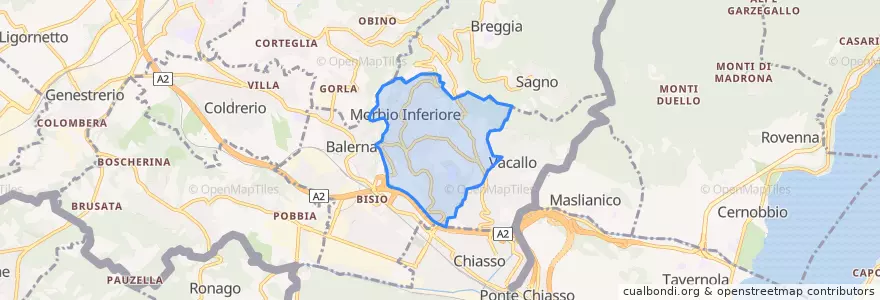 Mapa de ubicacion de Morbio Inferiore.