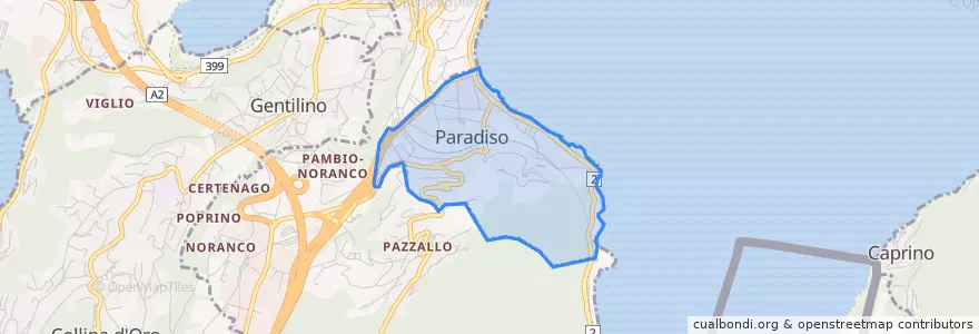 Mapa de ubicacion de Paradiso.
