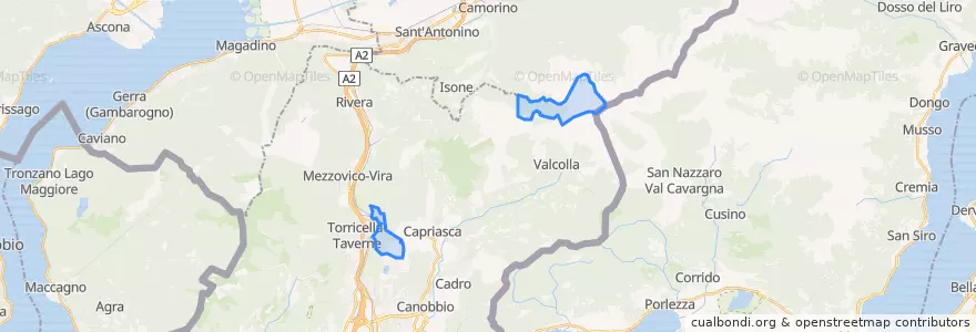 Mapa de ubicacion de Ponte Capriasca.