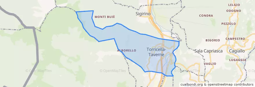 Mapa de ubicacion de Torricella-Taverne.