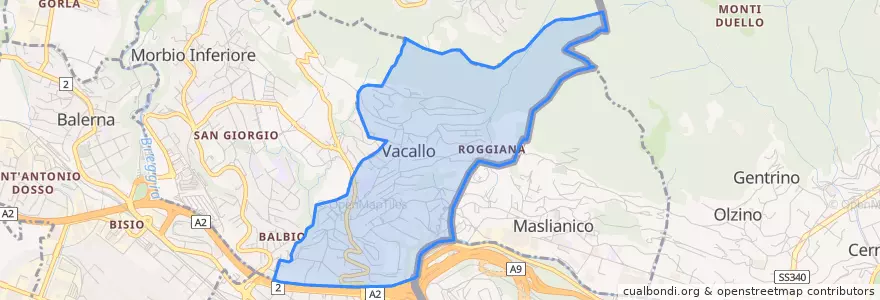 Mapa de ubicacion de Vacallo.
