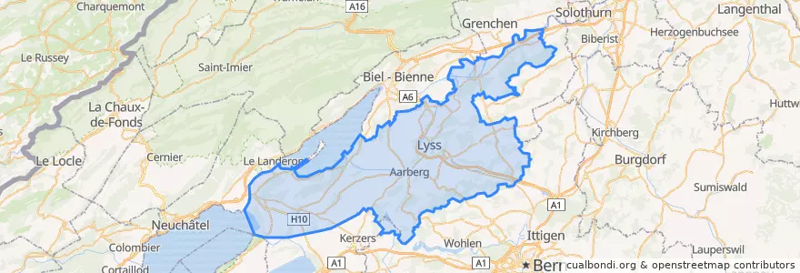 Mapa de ubicacion de Verwaltungskreis Seeland.