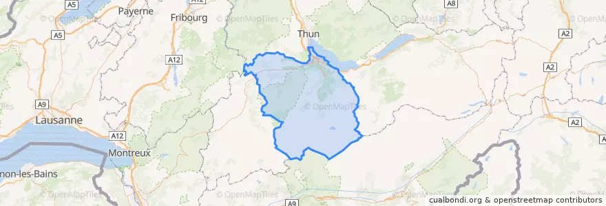 Mapa de ubicacion de Verwaltungskreis Frutigen-Niedersimmental.