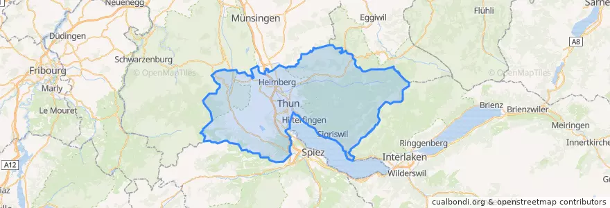 Mapa de ubicacion de Verwaltungskreis Thun.