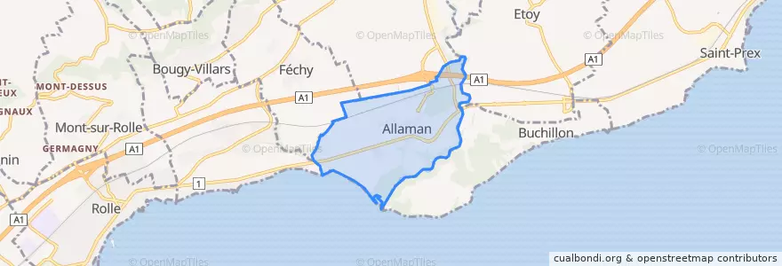 Mapa de ubicacion de Allaman.