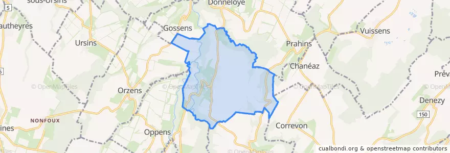 Mapa de ubicacion de Bioley-Magnoux.