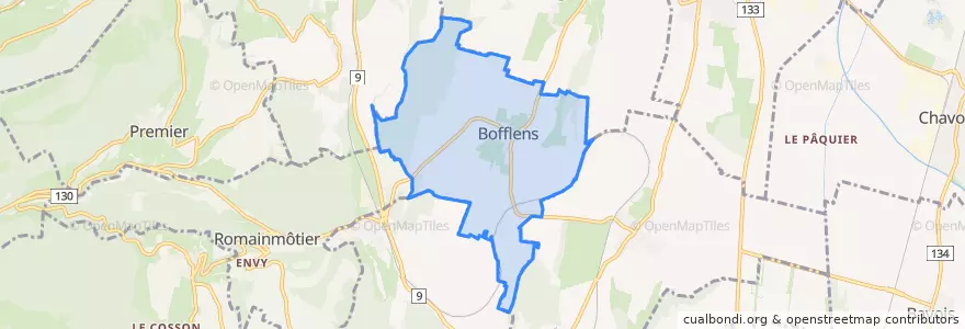 Mapa de ubicacion de Bofflens.