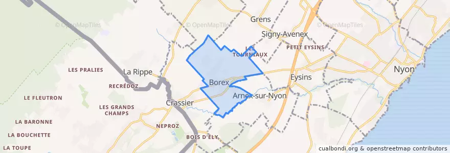 Mapa de ubicacion de Borex.