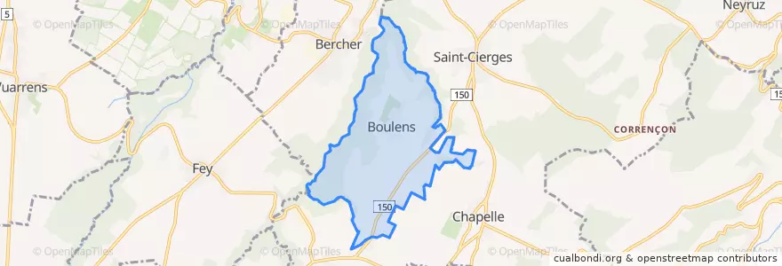 Mapa de ubicacion de Boulens.
