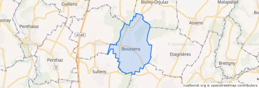 Mapa de ubicacion de Boussens.