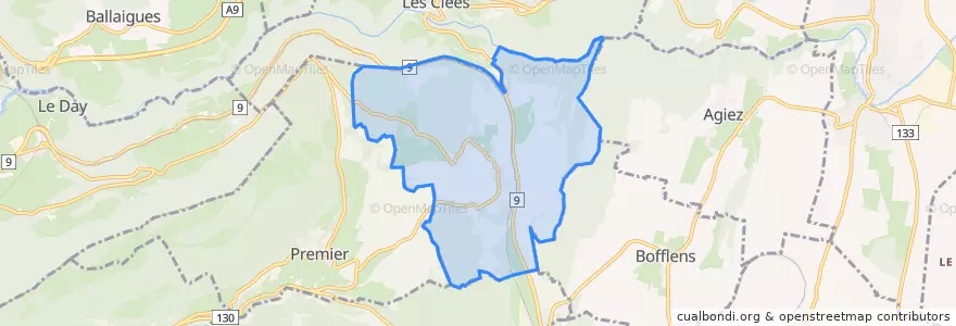 Mapa de ubicacion de Bretonnières.