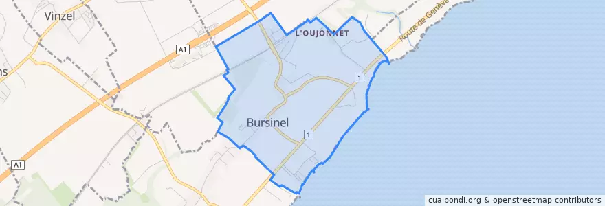 Mapa de ubicacion de Bursinel.