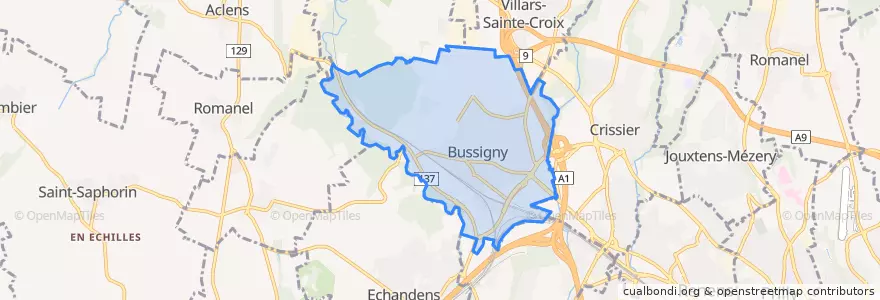 Mapa de ubicacion de Bussigny.