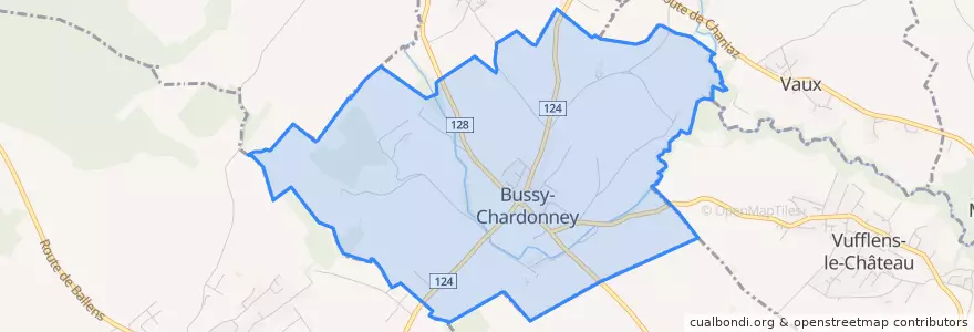 Mapa de ubicacion de Bussy-Chardonney.