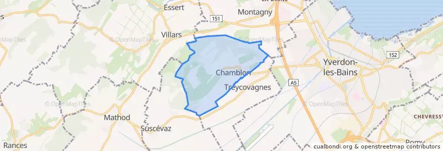 Mapa de ubicacion de Chamblon.
