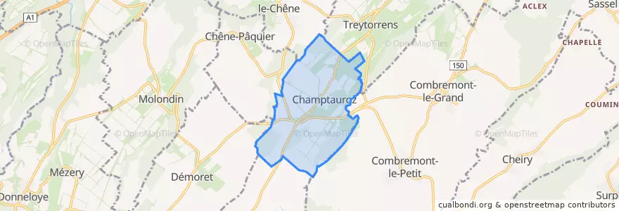 Mapa de ubicacion de Champtauroz.