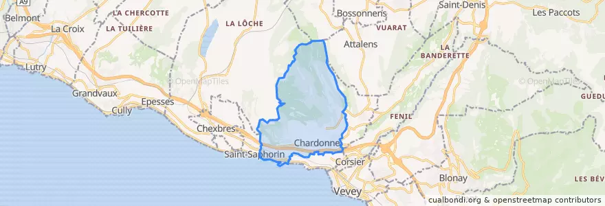 Mapa de ubicacion de Chardonne.