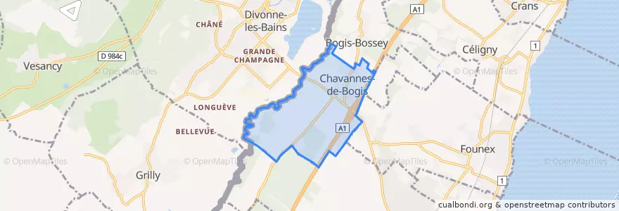 Mapa de ubicacion de Chavannes-de-Bogis.