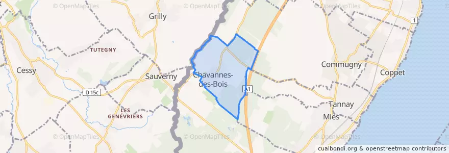 Mapa de ubicacion de Chavannes-des-Bois.