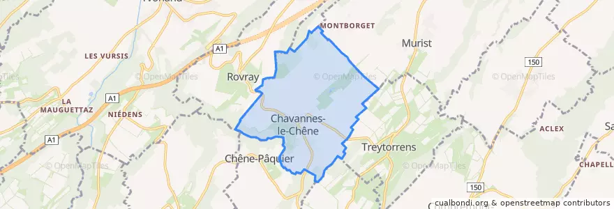 Mapa de ubicacion de Chavannes-le-Chêne.