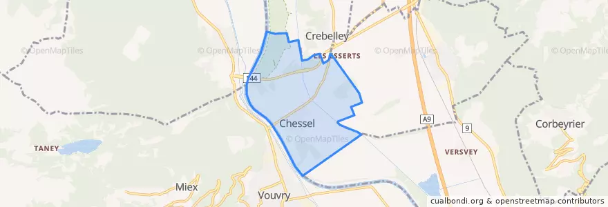 Mapa de ubicacion de Chessel.