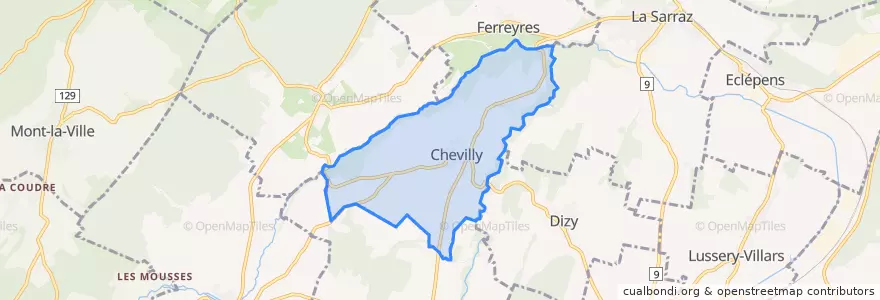 Mapa de ubicacion de Chevilly.