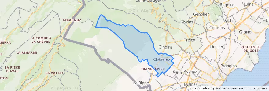 Mapa de ubicacion de Chéserex.