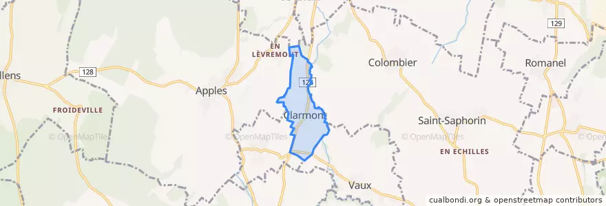 Mapa de ubicacion de Clarmont.