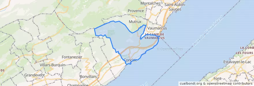 Mapa de ubicacion de Concise.