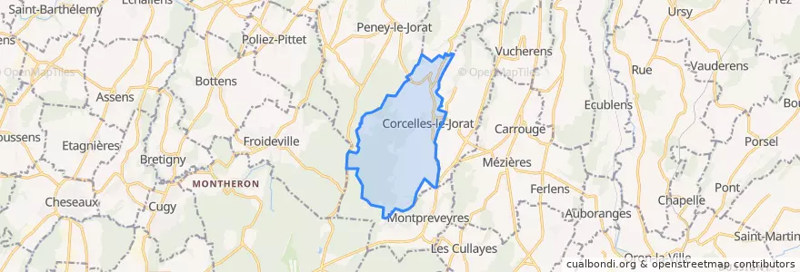 Mapa de ubicacion de Corcelles-le-Jorat.