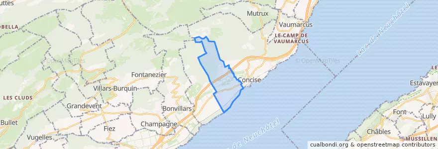 Mapa de ubicacion de Corcelles-près-Concise.