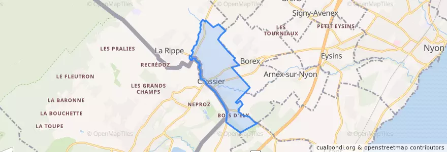 Mapa de ubicacion de Crassier.