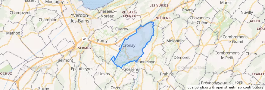 Mapa de ubicacion de Cronay.