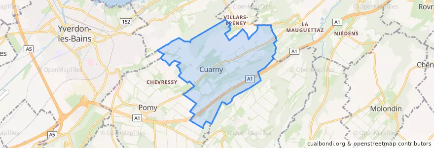 Mapa de ubicacion de Cuarny.
