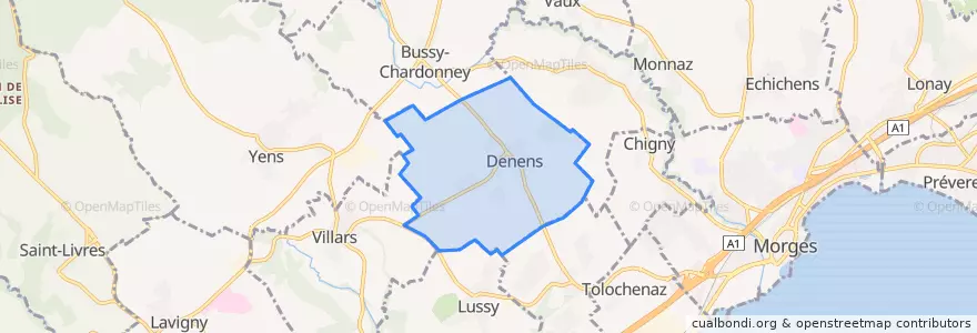 Mapa de ubicacion de Denens.