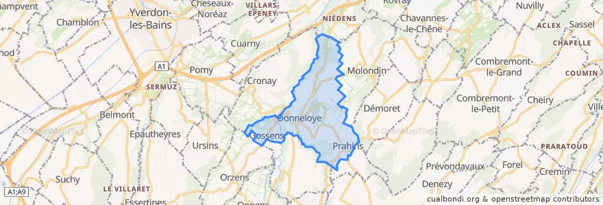 Mapa de ubicacion de Donneloye.