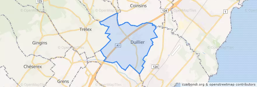 Mapa de ubicacion de Duillier.
