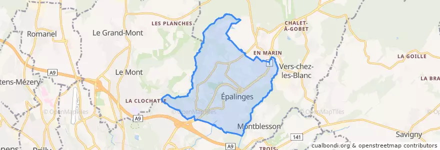 Mapa de ubicacion de Epalinges.