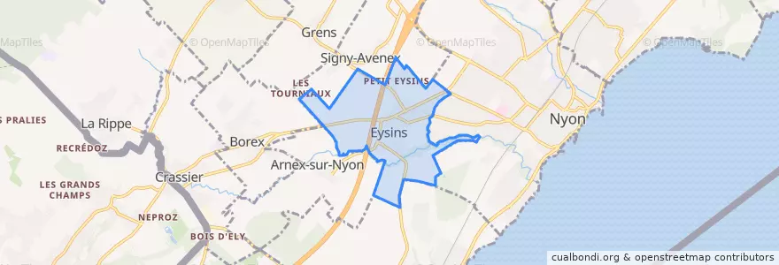 Mapa de ubicacion de Eysins.