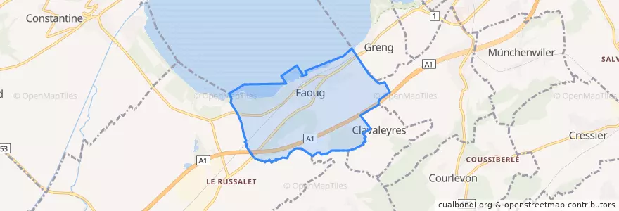 Mapa de ubicacion de Faoug.