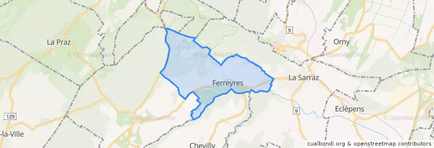 Mapa de ubicacion de Ferreyres.