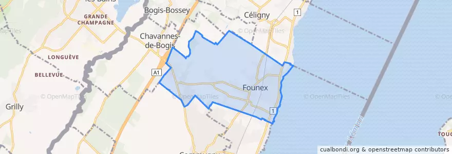 Mapa de ubicacion de Founex.