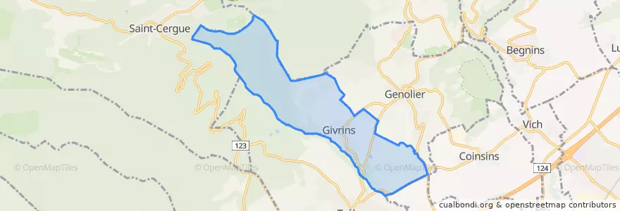Mapa de ubicacion de Givrins.