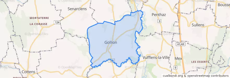 Mapa de ubicacion de Gollion.