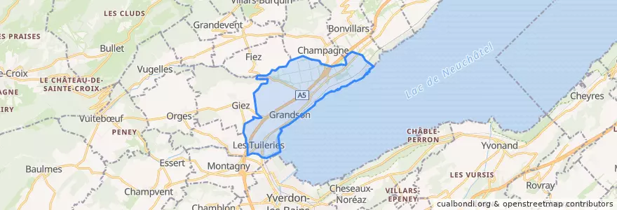 Mapa de ubicacion de Grandson.