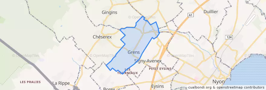 Mapa de ubicacion de Grens.