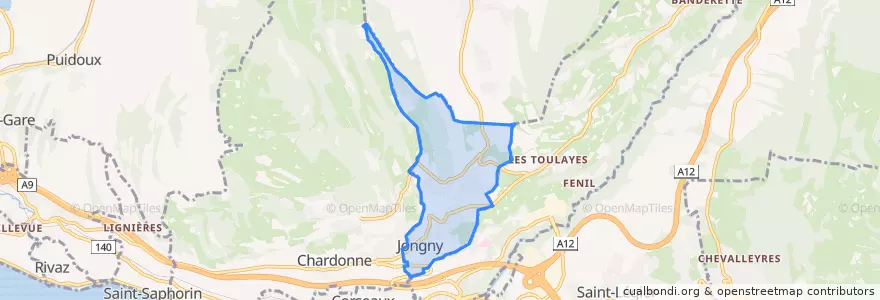 Mapa de ubicacion de Jongny.