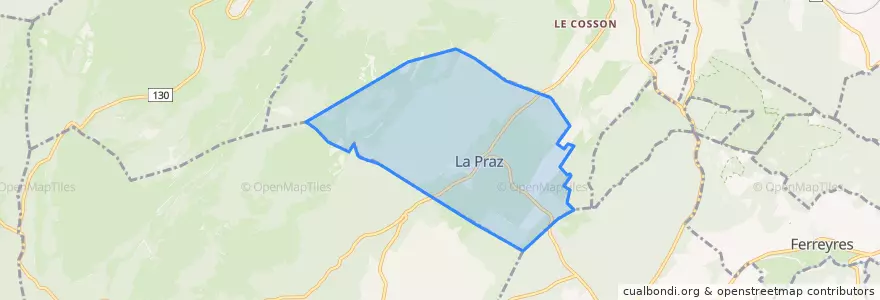 Mapa de ubicacion de La Praz.