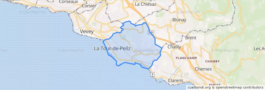 Mapa de ubicacion de La Tour-de-Peilz.