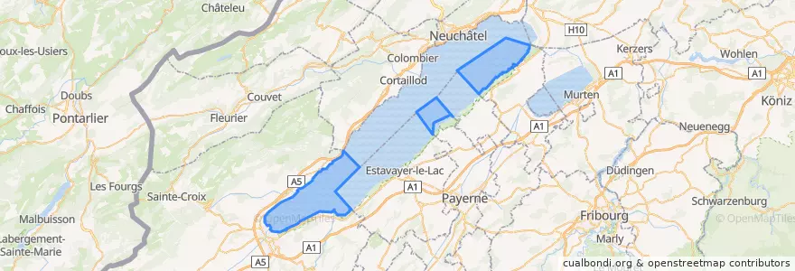 Mapa de ubicacion de Lac de Neuchâtel (VD).